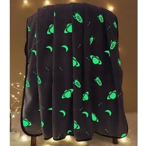 Blue Planet Glow in the Dark Flannel Throw Blanket